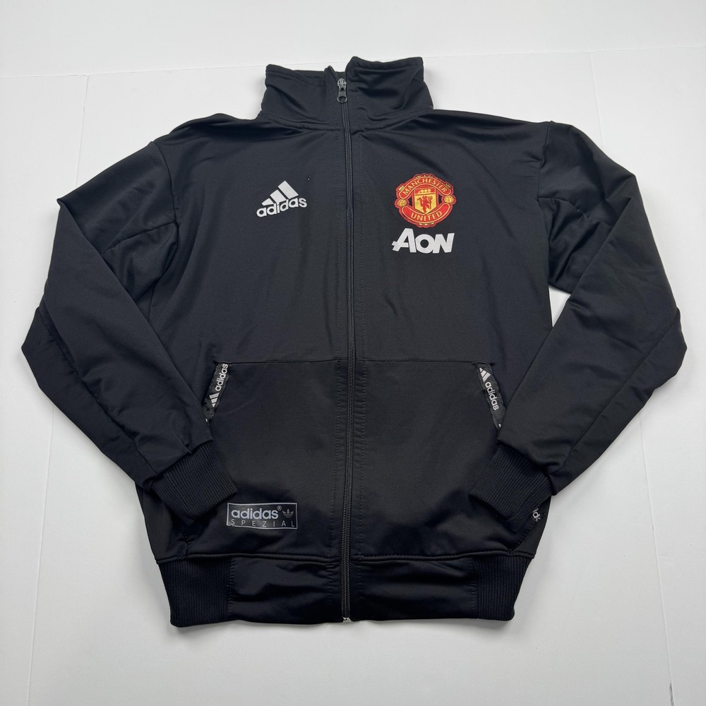 Manchester United Jacket Mens XS Black Adidas Spezial Soccer Football AON